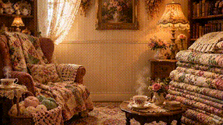 Cozy Quilt and Tea Cottage Interior