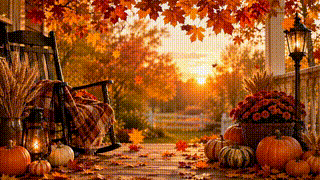 Autumn Pumpkin Porch