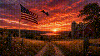Patriotic Americana Sunset