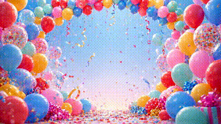 Confetti Balloons Bright