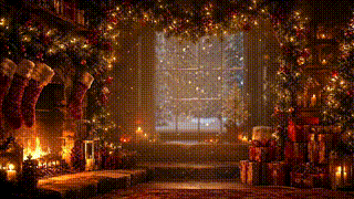 Cozy Fireplace Stockings