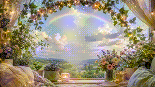 Rainbow After Rain Window