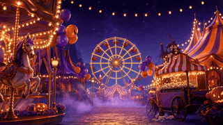 Glossy 3D Haunted Carnival