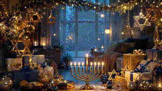 Modern Menorah Window
