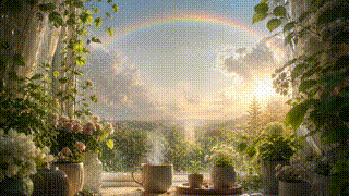 After Rain Rainbow Window
