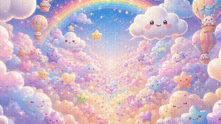 Rainbow Kawaii Clouds