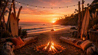 Beach Bonfire Sunset