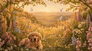 Puppy Butterfly Meadow