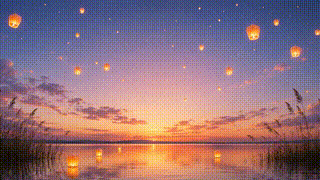 Floating Lanterns Dusk