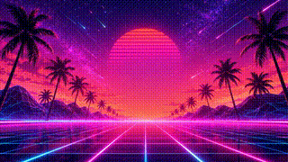 Synthwave Grid Sunset
