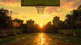 Basketball Court Golden Hour